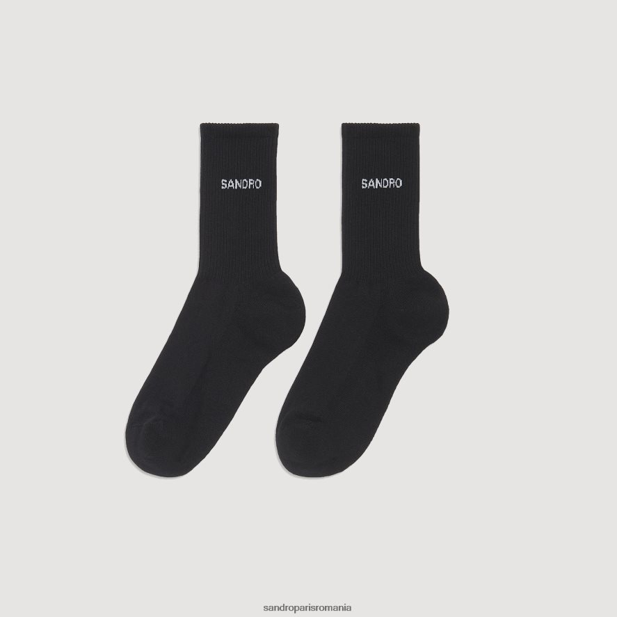 șosete cu logo bărbați negru Sandro Paris accesorii X8Z4NH844