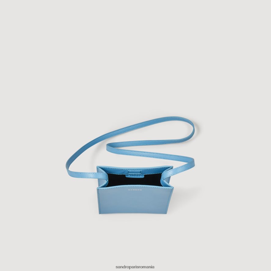 geantă mică din piele netedă bărbați albastru Sandro Paris accesorii X8Z4NH852