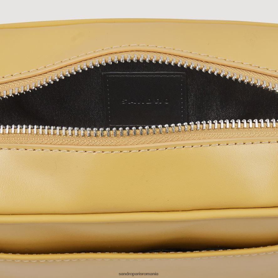 geantă mică din piele netedă bărbați bej Sandro Paris accesorii X8Z4NH859