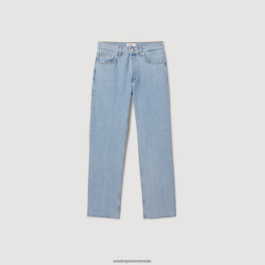 blugi cu croi drepte bărbați albastru vintage Sandro Paris îmbrăcăminte X8Z4NH729