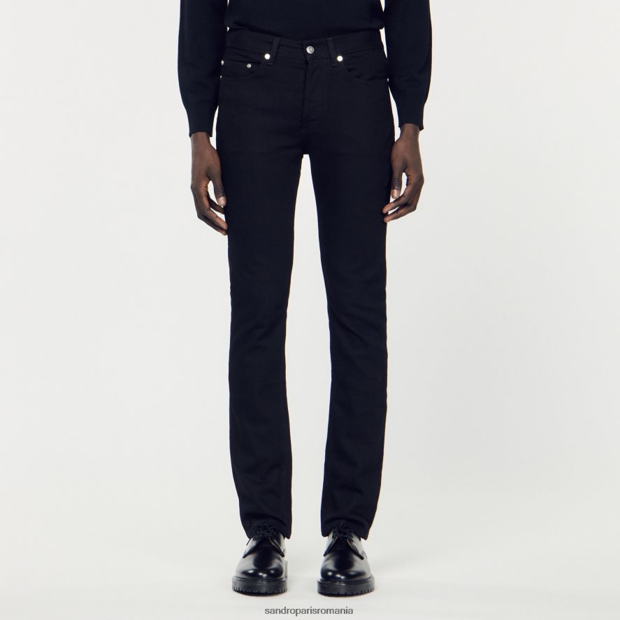 blugi slim-fit bărbați negru Sandro Paris îmbrăcăminte X8Z4NH639