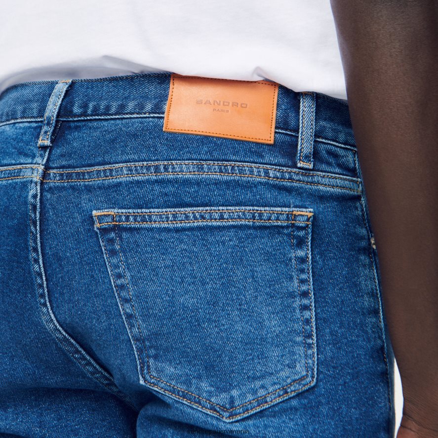 blugi spalati - croiala subtire bărbați albastru vintage - denim Sandro Paris îmbrăcăminte X8Z4NH662