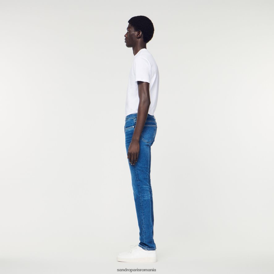 blugi spalati - croiala subtire bărbați albastru vintage - denim Sandro Paris îmbrăcăminte X8Z4NH662
