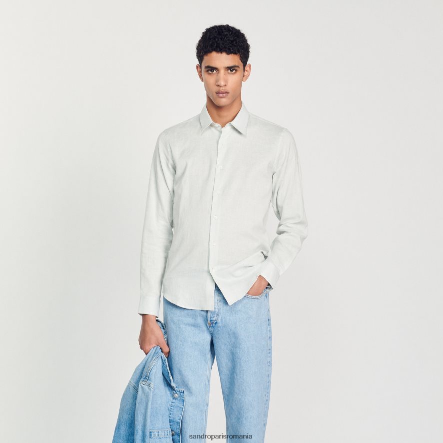 cămașă clasică bărbați albastru deschis Sandro Paris îmbrăcăminte X8Z4NH778