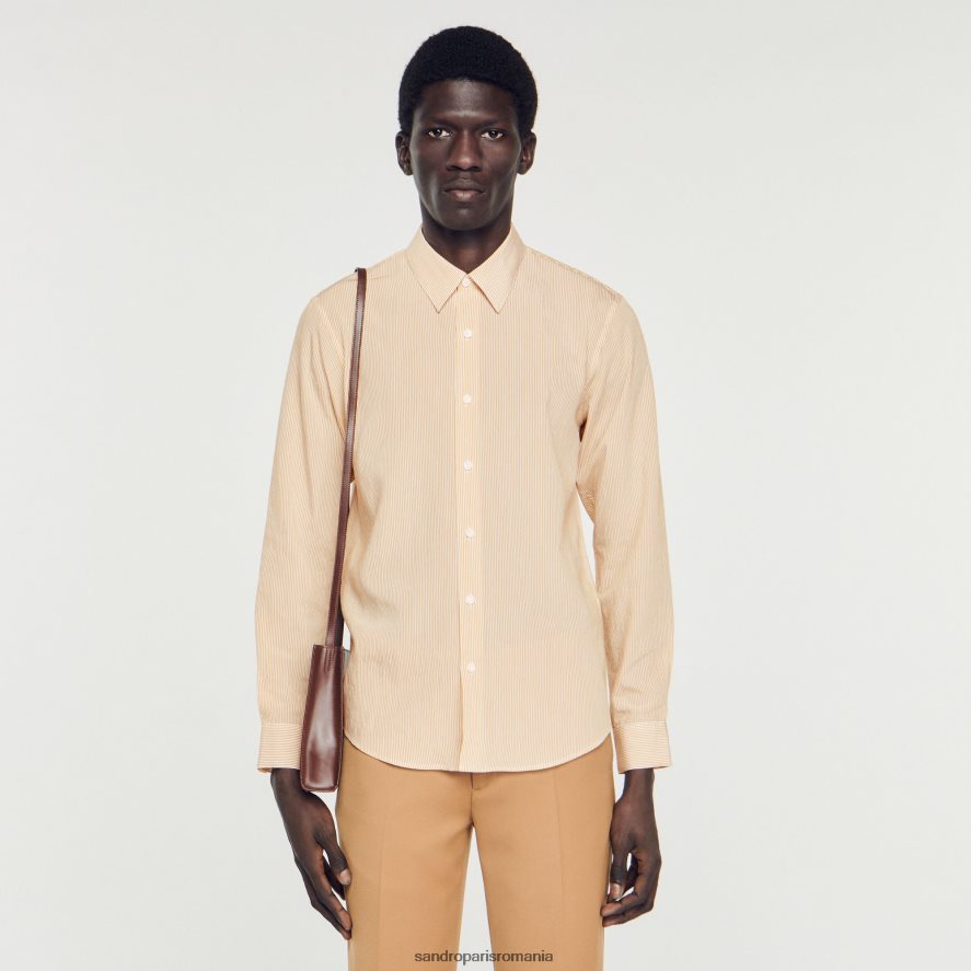 cămașă cu dungi bărbați roz deschis Sandro Paris îmbrăcăminte X8Z4NH696