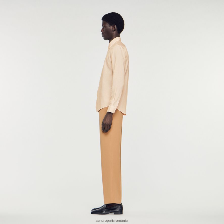 cămașă cu dungi bărbați roz deschis Sandro Paris îmbrăcăminte X8Z4NH696