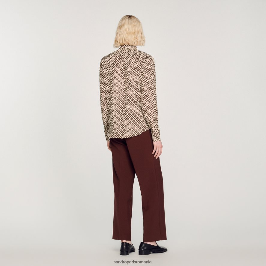 cămașă fluidă imprimată bărbați o singură culoare Sandro Paris îmbrăcăminte X8Z4NH725