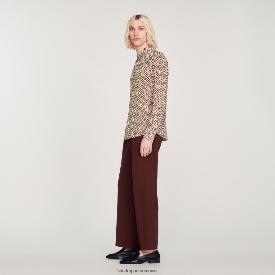 cămașă fluidă imprimată bărbați o singură culoare Sandro Paris îmbrăcăminte X8Z4NH725