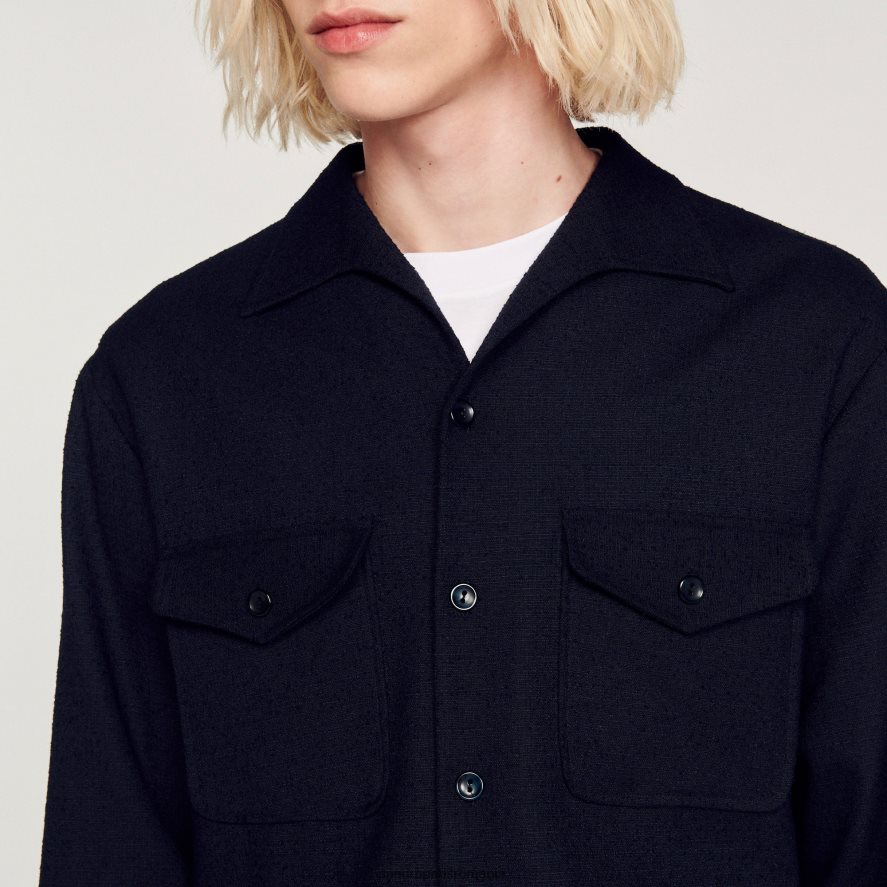 cămașă lejeră bărbați o singură culoare Sandro Paris îmbrăcăminte X8Z4NH699