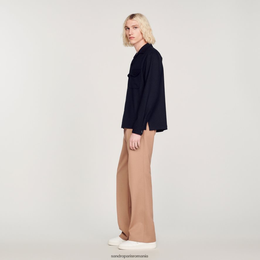 cămașă lejeră bărbați o singură culoare Sandro Paris îmbrăcăminte X8Z4NH699