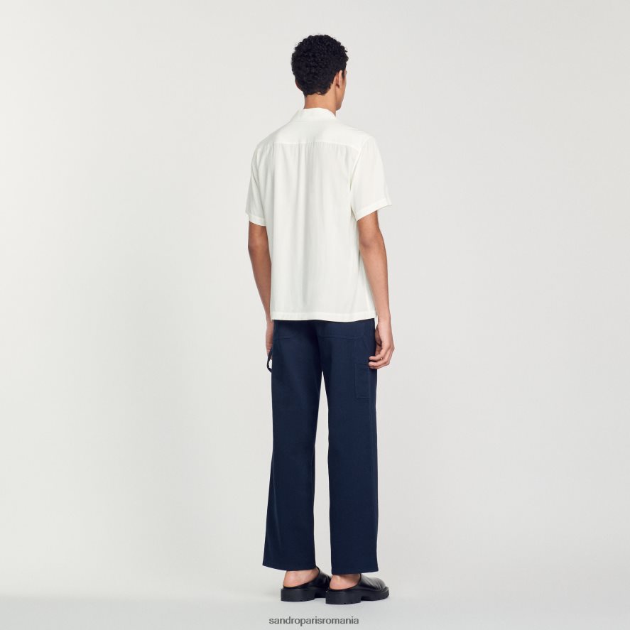 cămașă statuie bărbați ecru Sandro Paris îmbrăcăminte X8Z4NH701