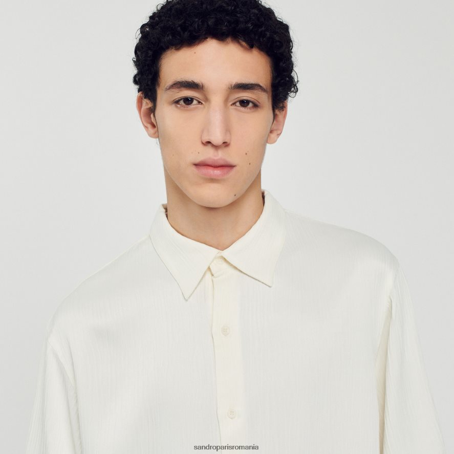 tricou cu maneca scurta bărbați ecru Sandro Paris îmbrăcăminte X8Z4NH589