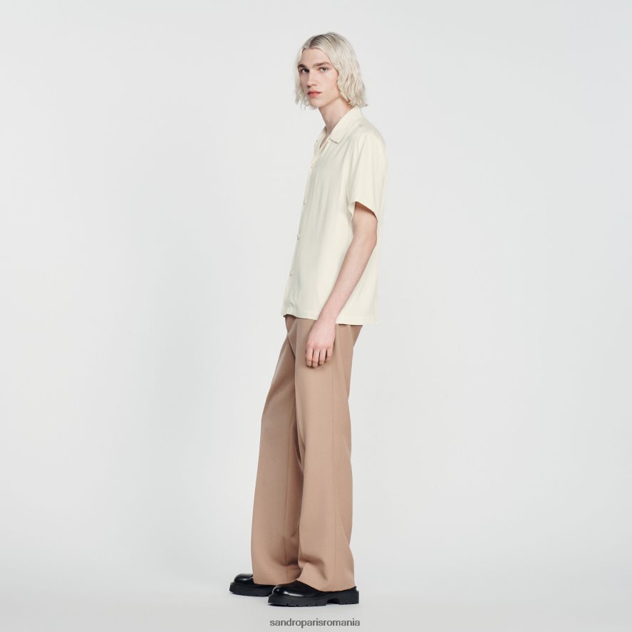 tricou cu maneca scurta bărbați ecru Sandro Paris îmbrăcăminte X8Z4NH818