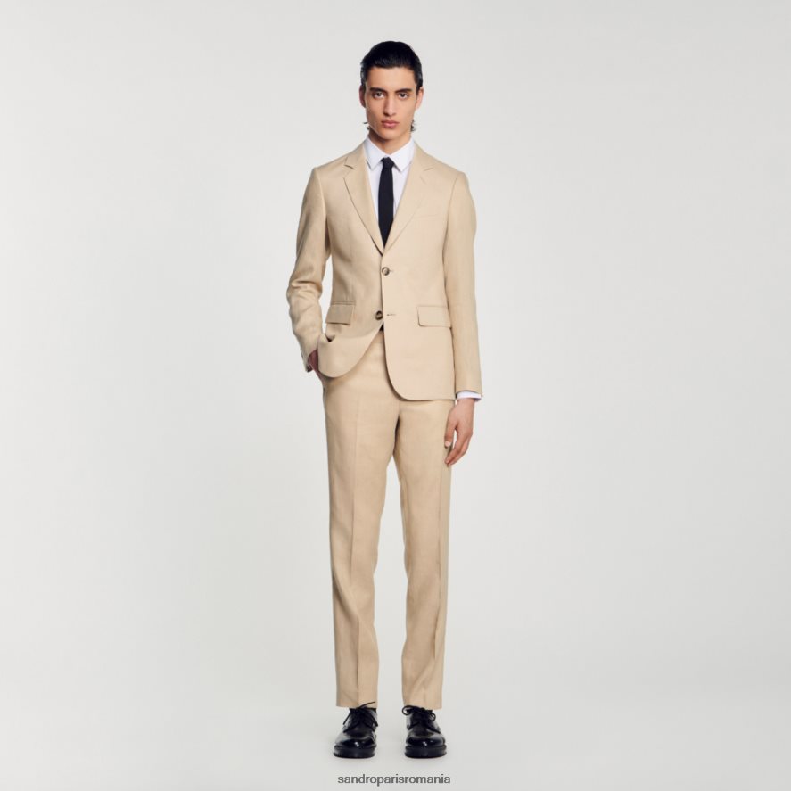 jacheta de costum de in bărbați bej Sandro Paris îmbrăcăminte X8Z4NH597