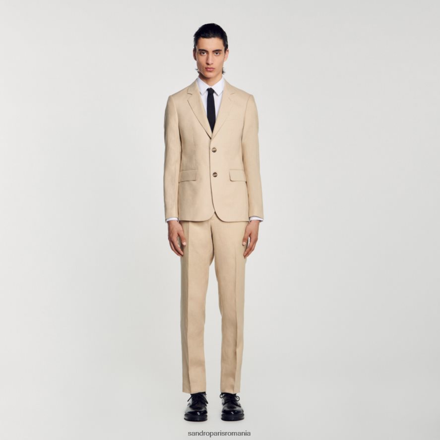 jacheta de costum de in bărbați bej Sandro Paris îmbrăcăminte X8Z4NH597