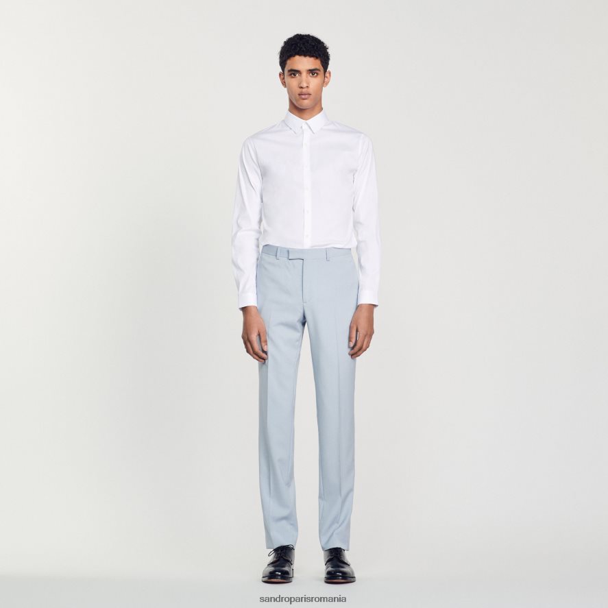 pantaloni de costum bărbați albastru deschis Sandro Paris îmbrăcăminte X8Z4NH794