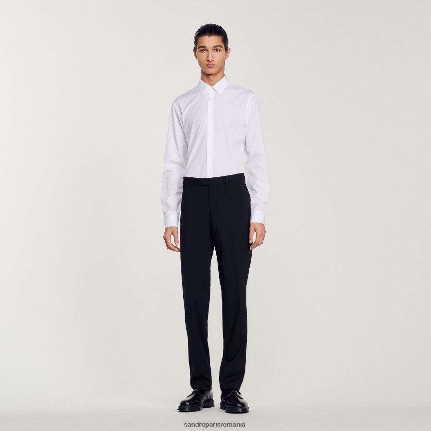 pantaloni de costum clasici bărbați negru Sandro Paris îmbrăcăminte X8Z4NH592