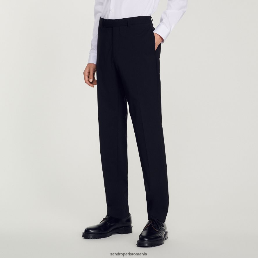 pantaloni de costum clasici bărbați negru Sandro Paris îmbrăcăminte X8Z4NH592