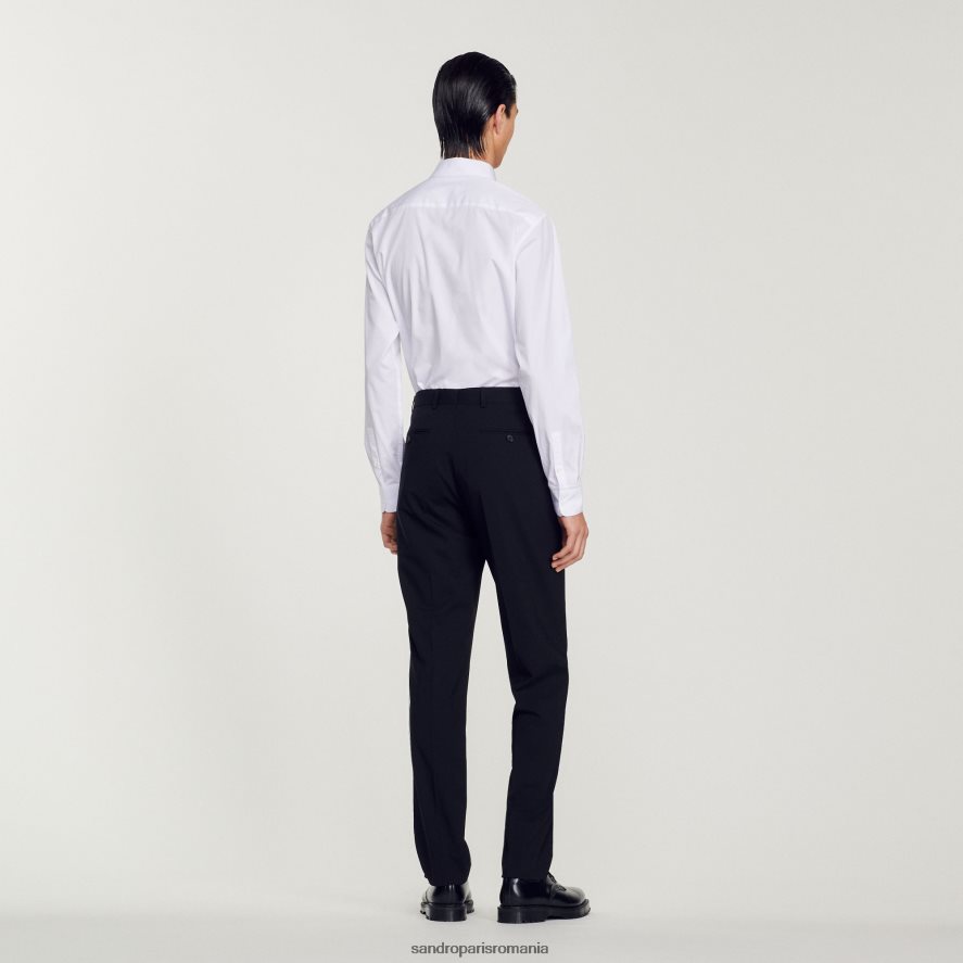pantaloni de costum clasici bărbați negru Sandro Paris îmbrăcăminte X8Z4NH592