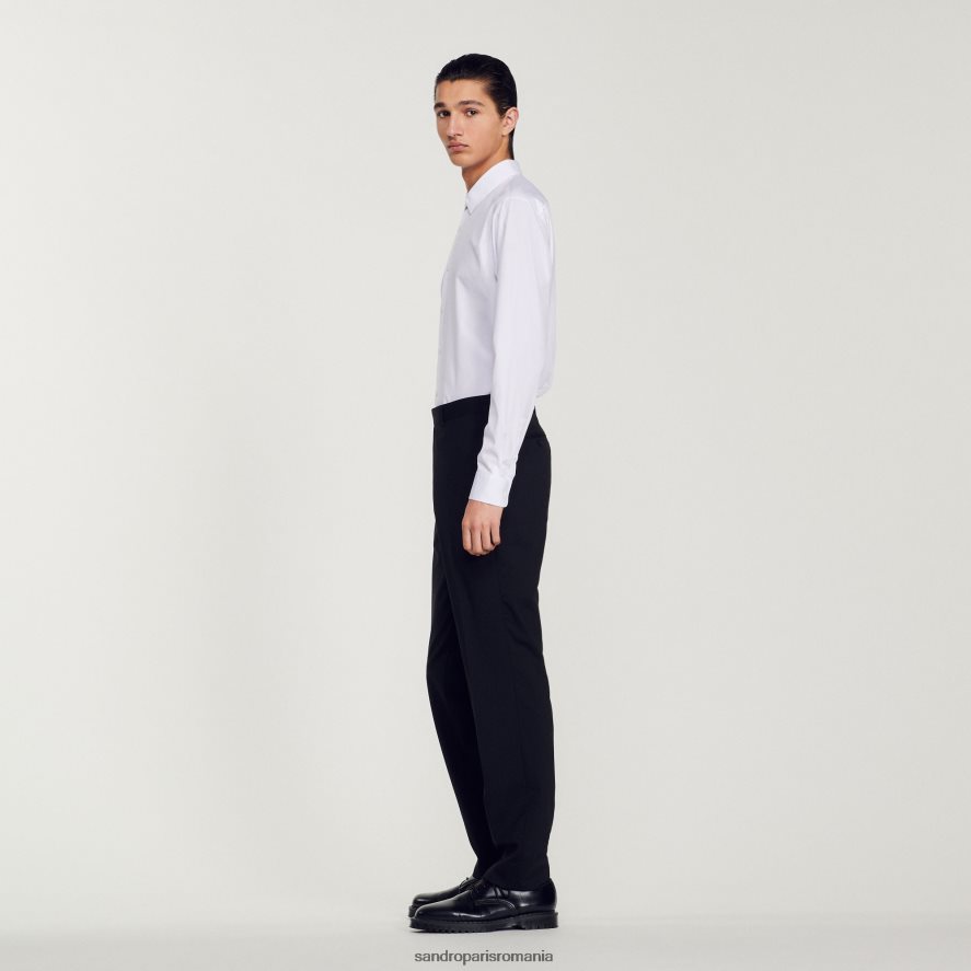 pantaloni de costum clasici bărbați negru Sandro Paris îmbrăcăminte X8Z4NH592