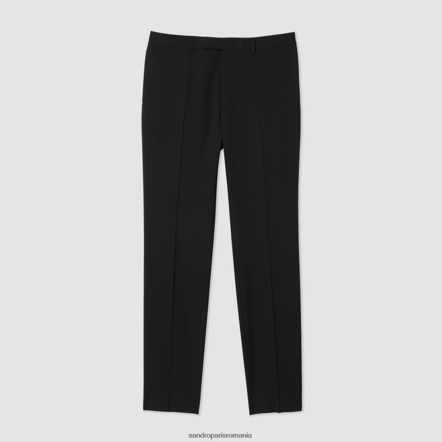 pantaloni de costum clasici bărbați negru Sandro Paris îmbrăcăminte X8Z4NH592