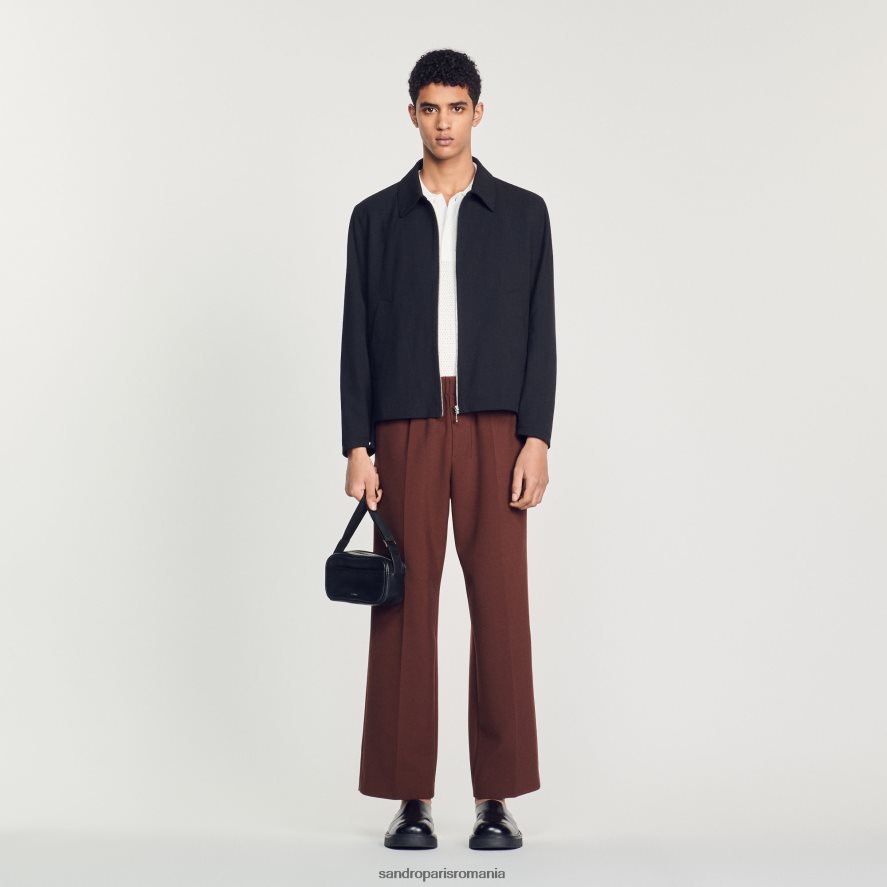 jachetă cu fermoar bărbați negru Sandro Paris îmbrăcăminte X8Z4NH714