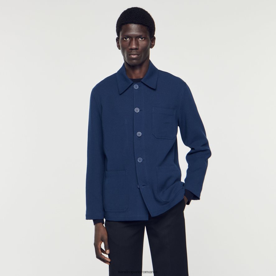 jacheta de muncitor bărbați albastru marin Sandro Paris îmbrăcăminte X8Z4NH767