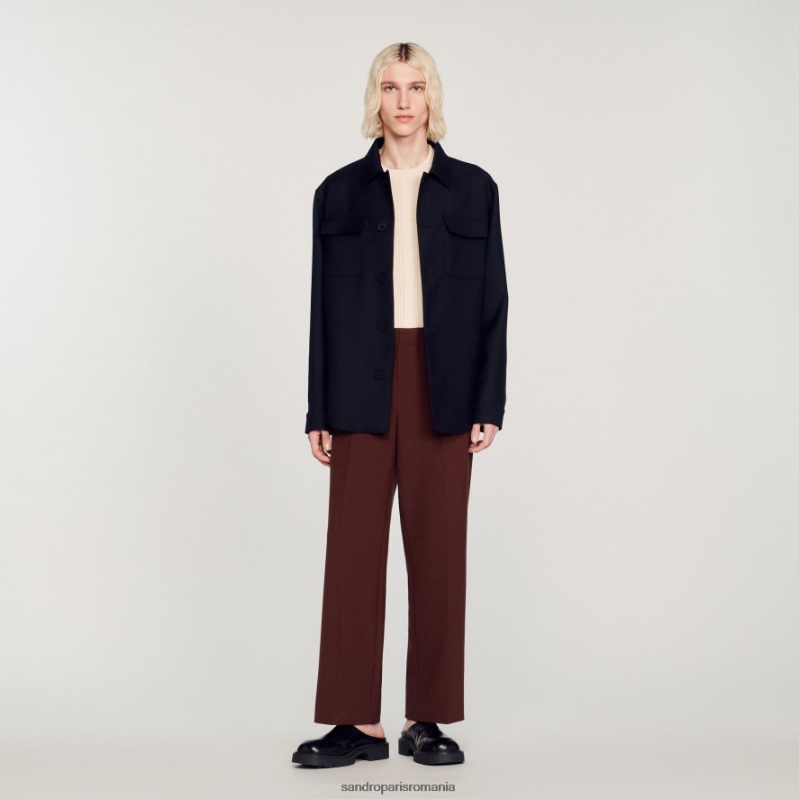 supracămașă cu nasturi bărbați albastru marin Sandro Paris îmbrăcăminte X8Z4NH816