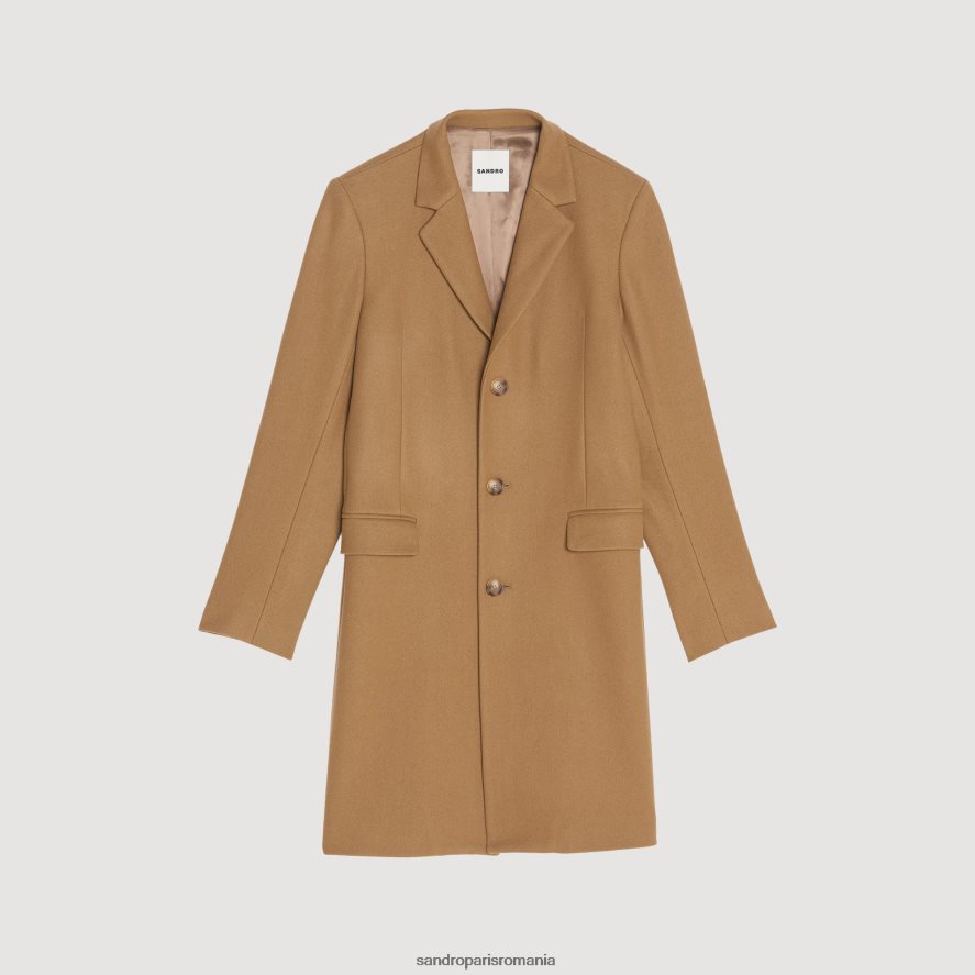 haină de lână bărbați bej Sandro Paris îmbrăcăminte X8Z4NH607