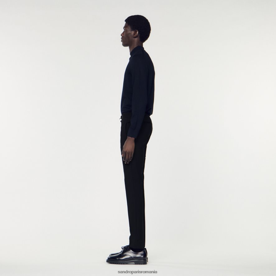 pantaloni cu talie elastica bărbați albastru marin Sandro Paris îmbrăcăminte X8Z4NH657