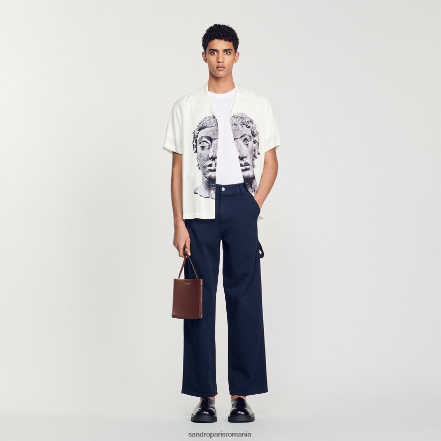 pantaloni de dulgher bărbați bleumarin inchis Sandro Paris îmbrăcăminte X8Z4NH815