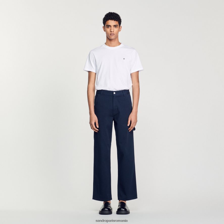 pantaloni de dulgher bărbați bleumarin inchis Sandro Paris îmbrăcăminte X8Z4NH815