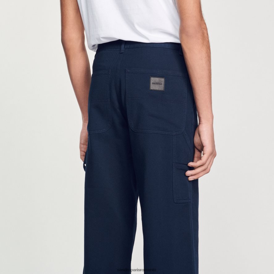 pantaloni de dulgher bărbați bleumarin inchis Sandro Paris îmbrăcăminte X8Z4NH815