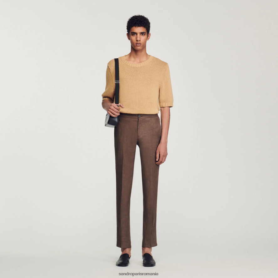 pantaloni de in bărbați taupe Sandro Paris îmbrăcăminte X8Z4NH635