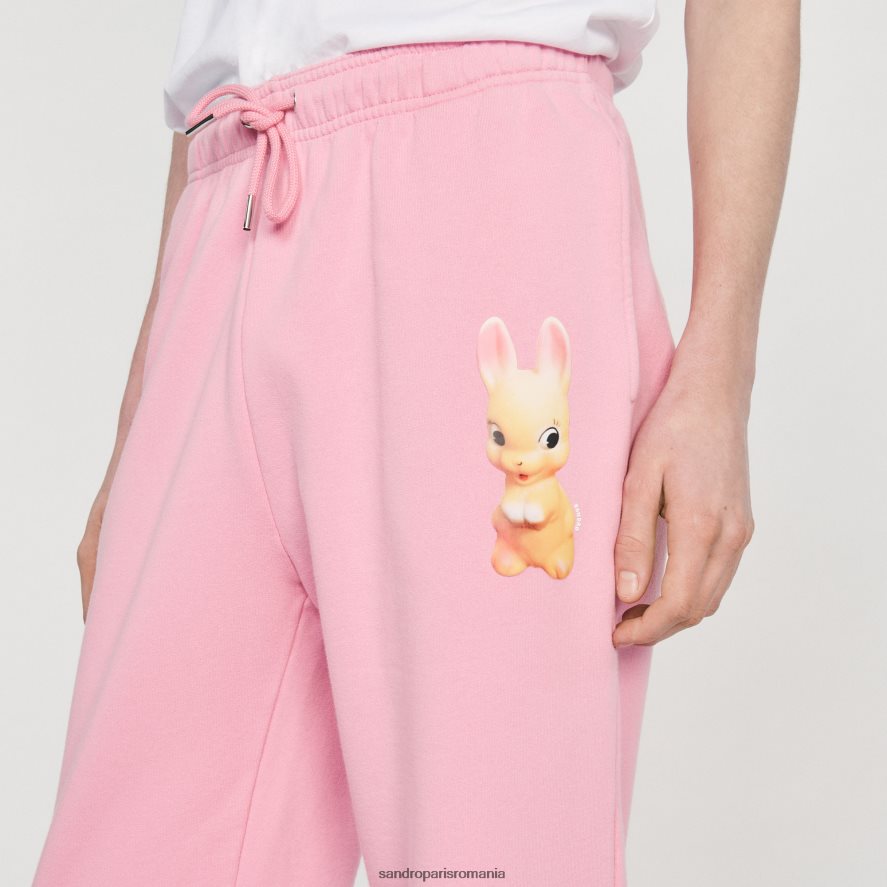 pantaloni de jogging iepurași bărbați roz Sandro Paris îmbrăcăminte X8Z4NH819