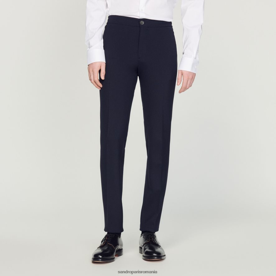 pantaloni din tricou bărbați albastru marin Sandro Paris îmbrăcăminte X8Z4NH785