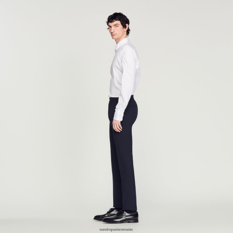 pantaloni din tricou bărbați albastru marin Sandro Paris îmbrăcăminte X8Z4NH785