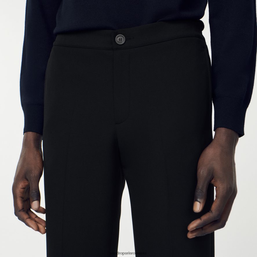 pantaloni din tricou bărbați negru Sandro Paris îmbrăcăminte X8Z4NH786