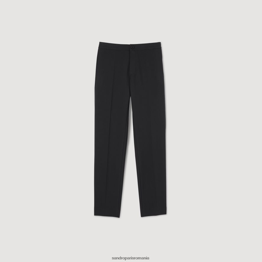 pantaloni din tricou bărbați negru Sandro Paris îmbrăcăminte X8Z4NH786