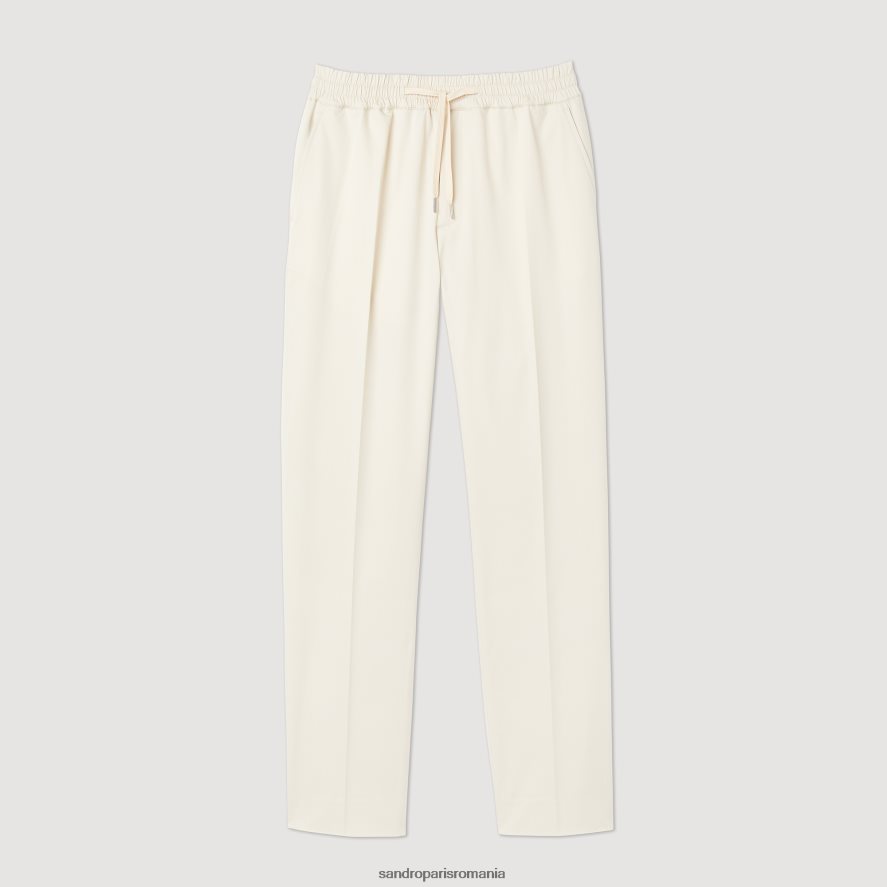 pantaloni drepti elastici bărbați ecru Sandro Paris îmbrăcăminte X8Z4NH777