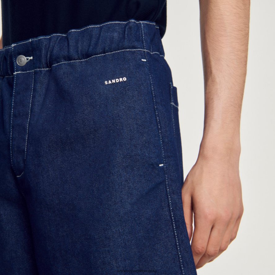 pantaloni scurți din denim bărbați raw-denim Sandro Paris îmbrăcăminte X8Z4NH604