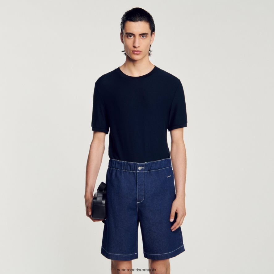 pantaloni scurți din denim bărbați raw-denim Sandro Paris îmbrăcăminte X8Z4NH604