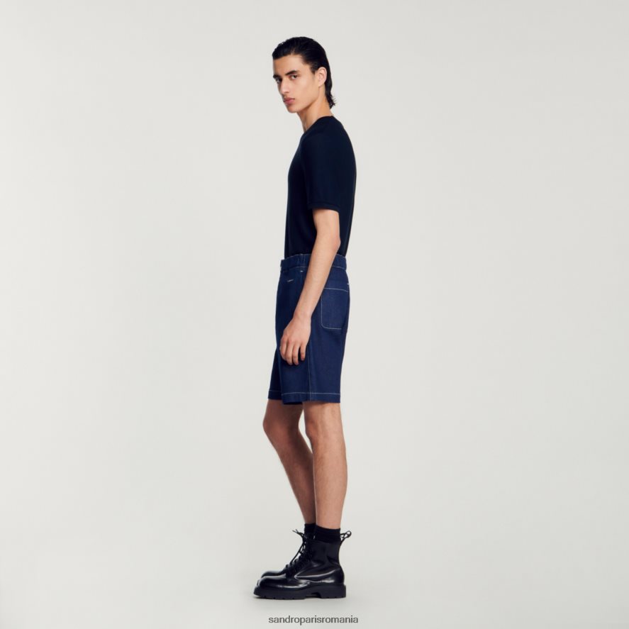 pantaloni scurți din denim bărbați raw-denim Sandro Paris îmbrăcăminte X8Z4NH604