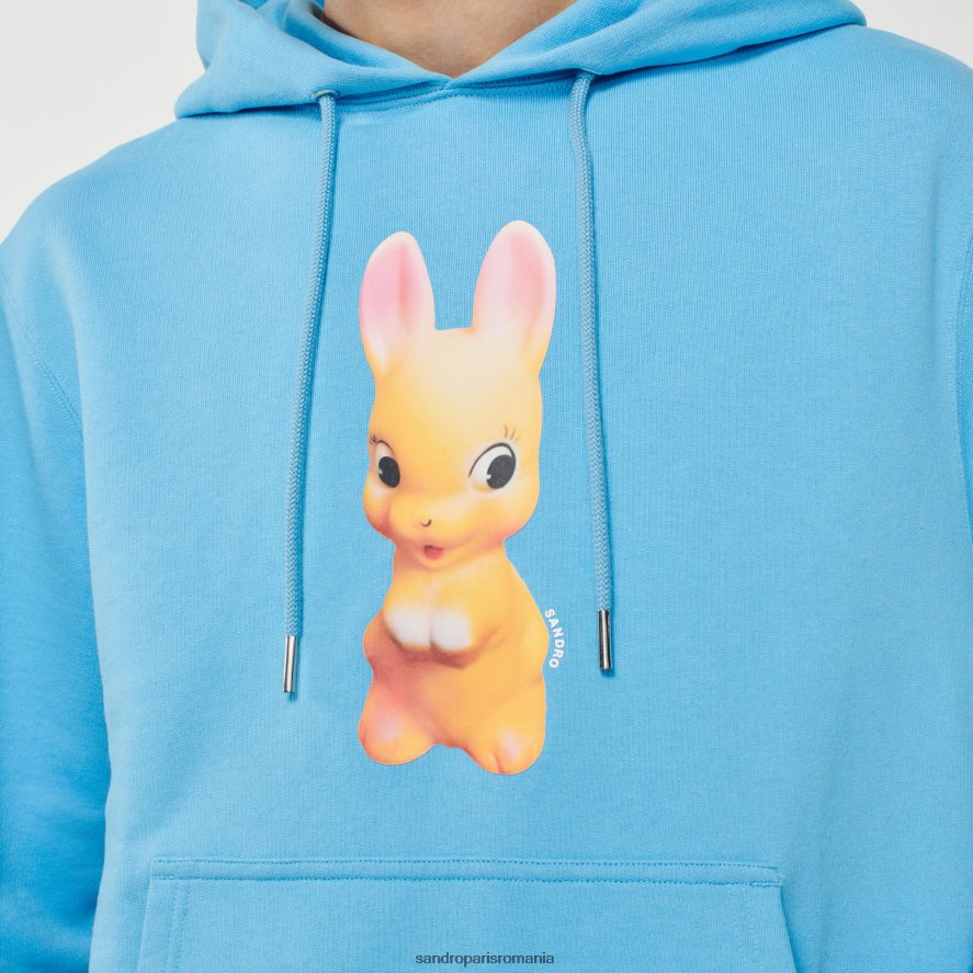 hanorac cu imprimeu iepure bărbați albastru deschis Sandro Paris îmbrăcăminte X8Z4NH800