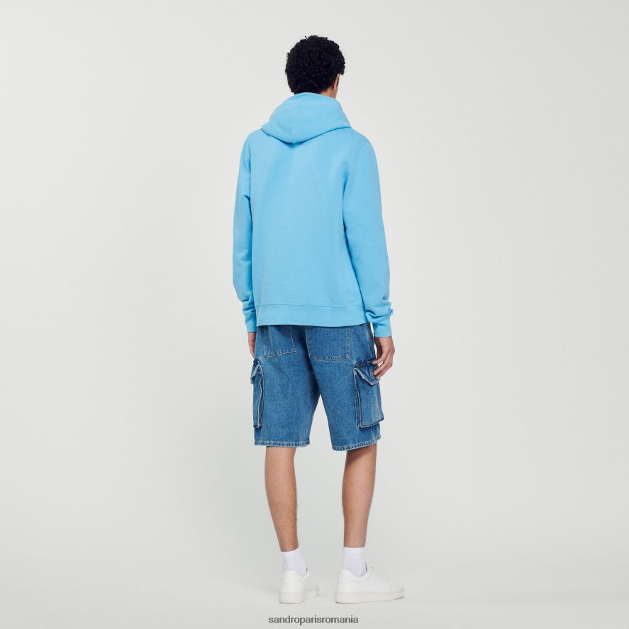 hanorac cu imprimeu iepure bărbați albastru deschis Sandro Paris îmbrăcăminte X8Z4NH800