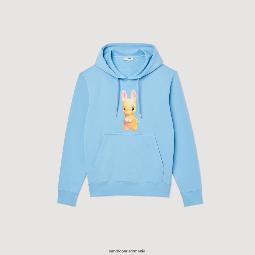 hanorac cu imprimeu iepure bărbați albastru deschis Sandro Paris îmbrăcăminte X8Z4NH800