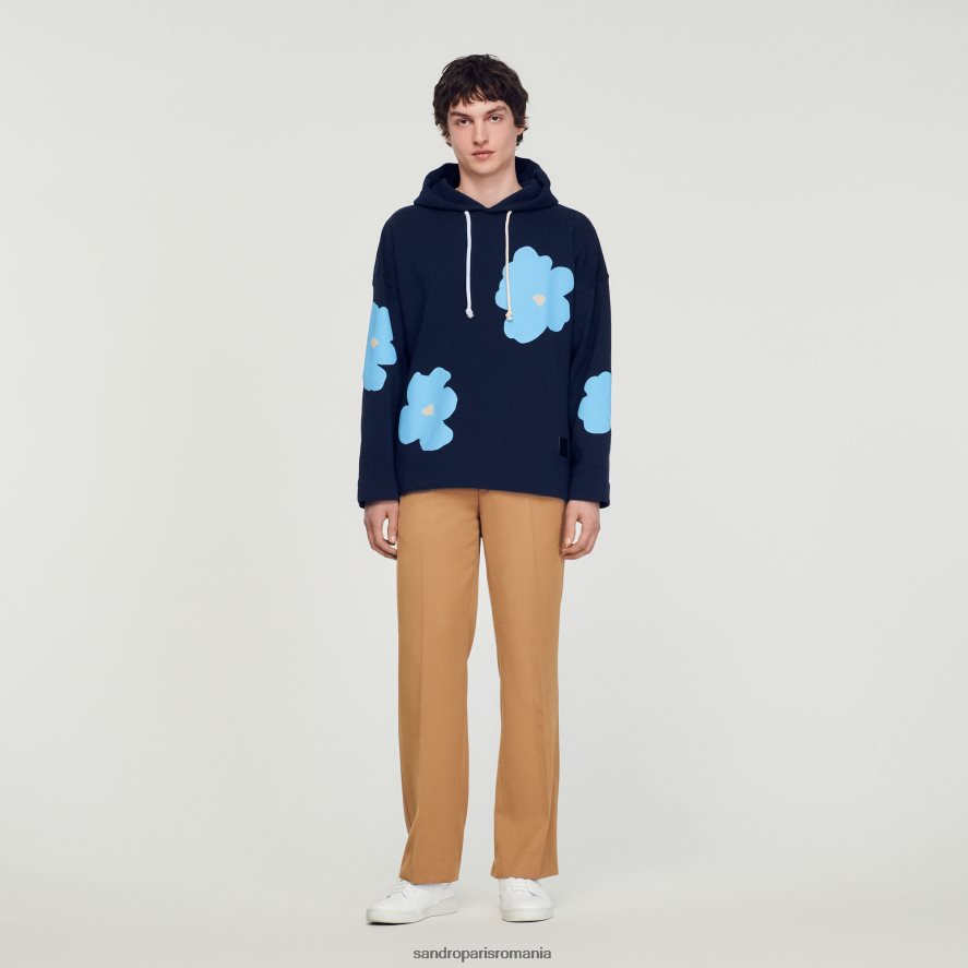hanorac cu model floral bărbați albastru marin Sandro Paris îmbrăcăminte X8Z4NH703