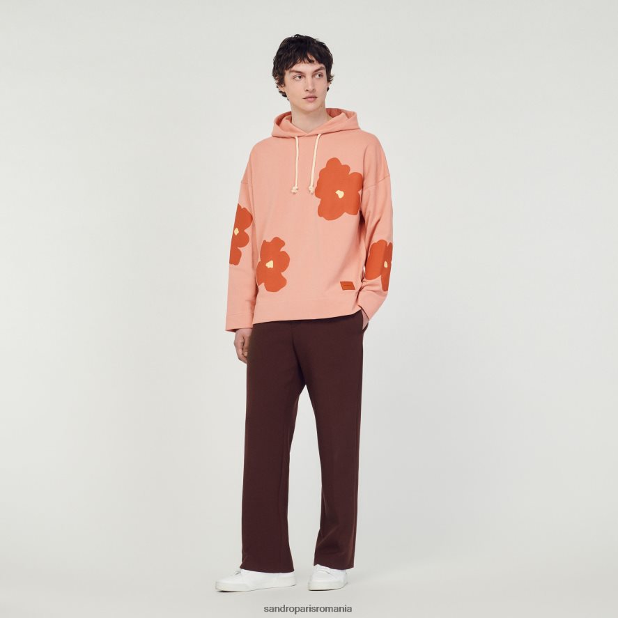 hanorac cu model floral bărbați roz Sandro Paris îmbrăcăminte X8Z4NH709