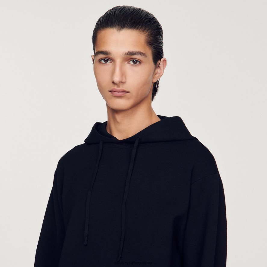 hanorac tricotat bărbați negru Sandro Paris îmbrăcăminte X8Z4NH659