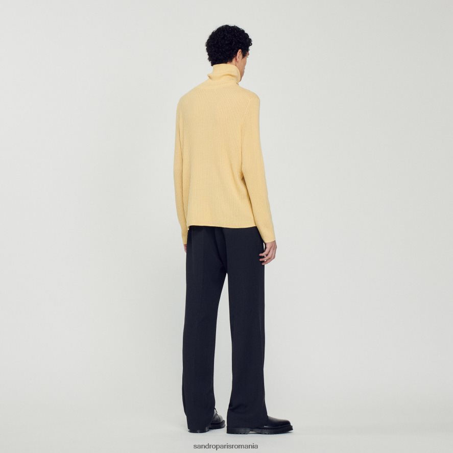 pulover cu gât rulat bărbați galben Sandro Paris îmbrăcăminte X8Z4NH618